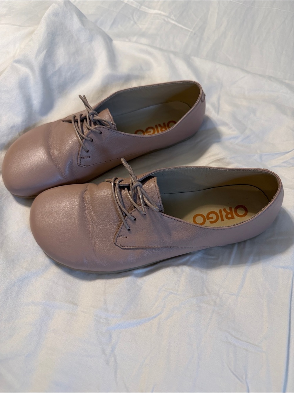 Origo Women's Derby Blush Leather Lace-Up Flats (barefoot style)
